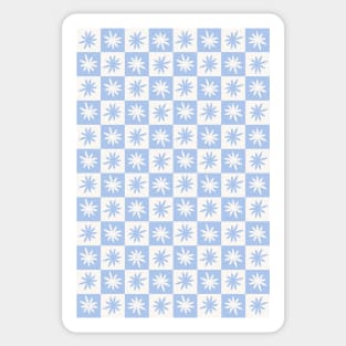 Lisa Says Gah Inspired Checkered Flower Trendy Pastel Blue Sticker